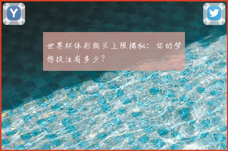 世界杯体彩购买上限揭秘：你的梦想投注有多少？