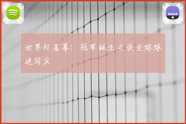 世界杯落幕：冠军诞生之夜全球球迷同庆